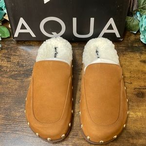 Aqua Women's Faux Sherling Mule Slipper